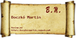 Boczkó Martin névjegykártya